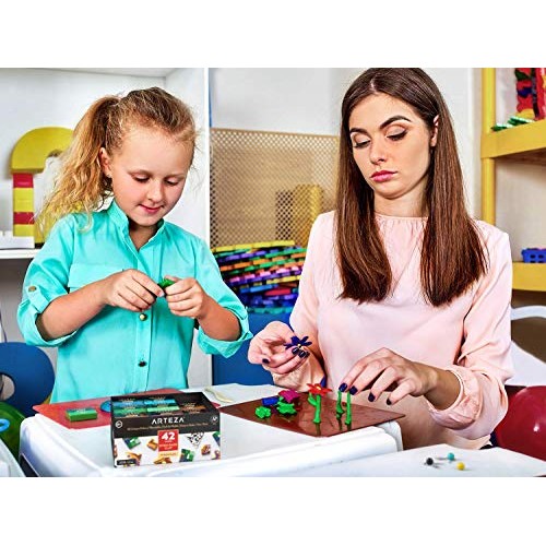 Arteza Polymer Clay Kit, Oven Bake, 42 Unique Colors, 5 Modeling T...