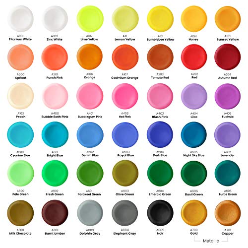 Arteza Polymer Clay Kit, Oven Bake, 42 Unique Colors, 5 Modeling T...