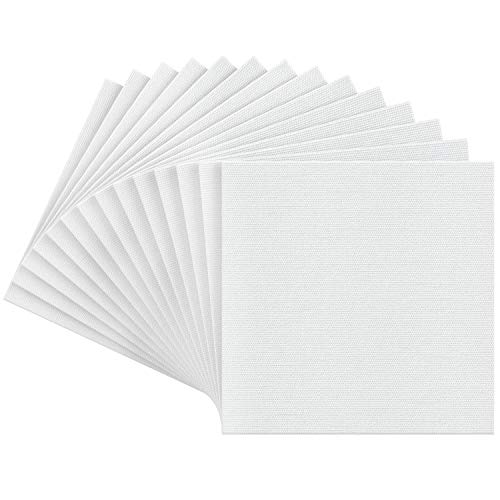 Arteza Premium Canvas Panels 8x8 Inch, Pack of 14, 100% Cotton, 12...