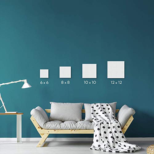 Arteza Premium Canvas Panels 8x8 Inch, Pack of 14, 100% Cotton, 12...
