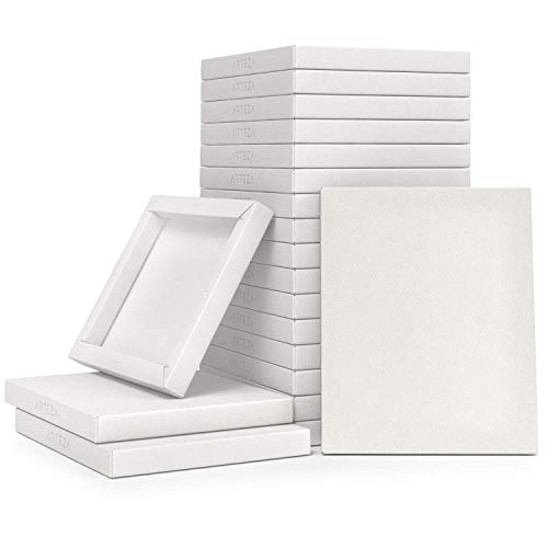 Arteza Watercolor Art Paper Foldable Canvas Pad, 7x8.6 Inches, 20 ...