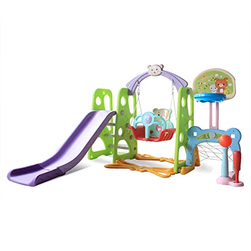 Toddler Slide Combination Set, 6 in 1 Kids Playground Mountaineeri...