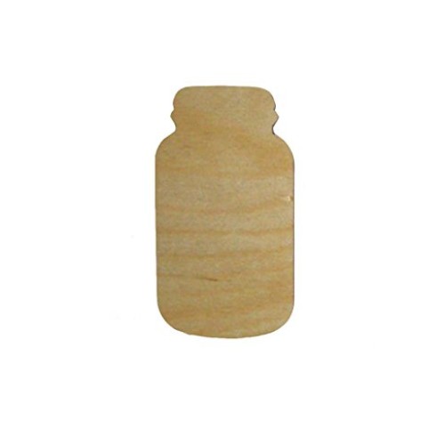 Mason Jar Shape Unfinished Wood Craft Cut Outs 6pcs MJ-06