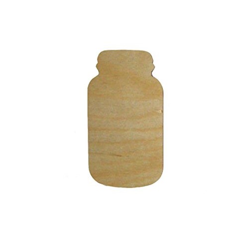 Mason Jar Shape Unfinished Wood Craft Cut Outs 6pcs MJ-06
