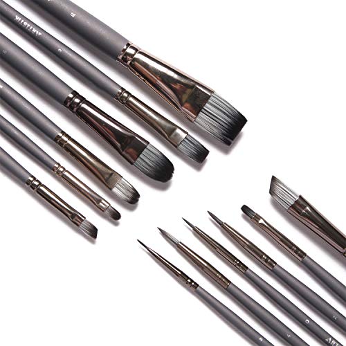 Fine Detail Paint Brush Set - 12 Piece Set Miniature Brushes for...