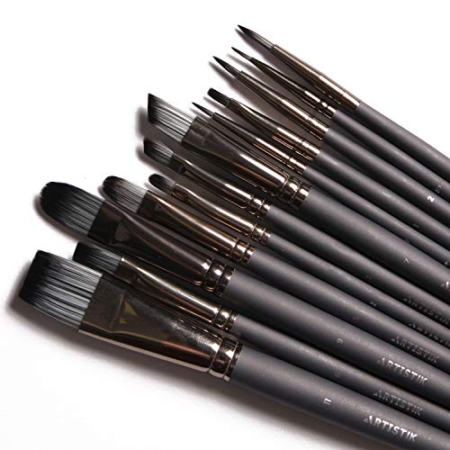 Fine Detail Paint Brush Set - 12 Piece Set Miniature Brushes for...