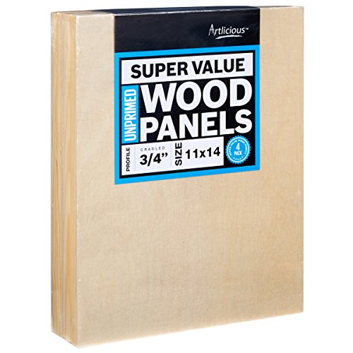 Artlicious - 4 Super Value Wood Panel Boards - Great Alternative t...