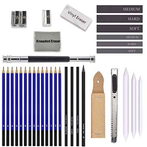 ARTOSA Drawing Pencils with Sketch Book 50 Pages, 35 Piece Sketch ...