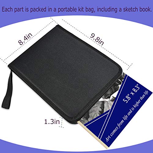 ARTOSA Drawing Pencils with Sketch Book 50 Pages, 35 Piece Sketch ...