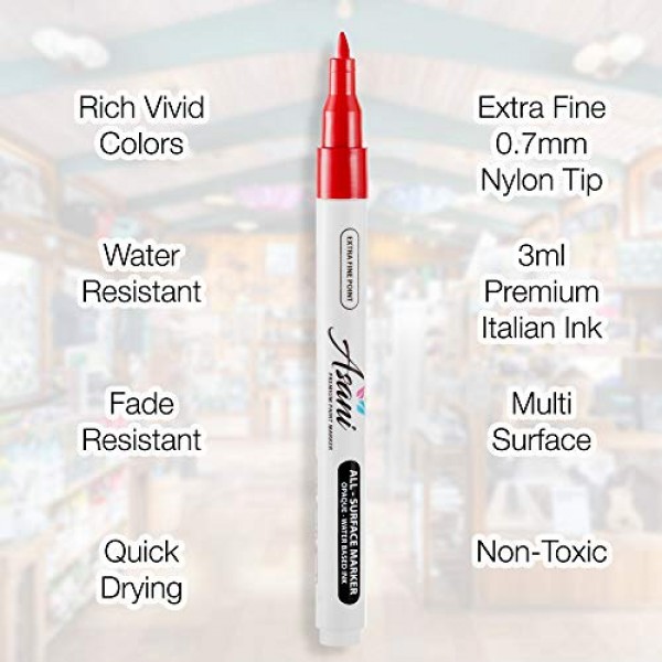 Paint Pens Acrylic Markers Set 12-Color | For Rock Painting, Gla...