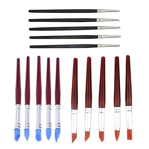 Asayu 15 Pcs Clay Shaping Modeling Wipe Out Tools Rubber Tip Paint...
