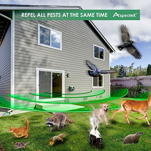 Ultrasonic Animal Repeller, Aspectek Outdoor Animal Repellent Moti...