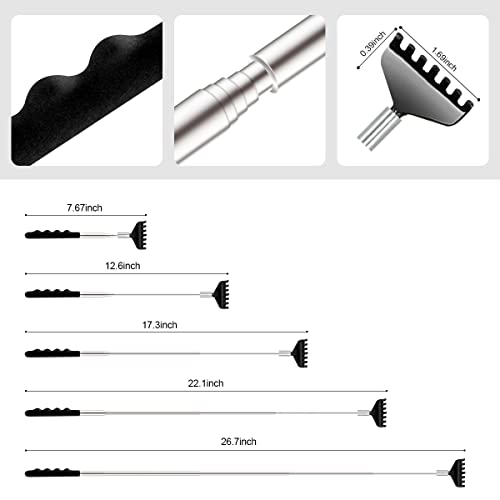 Asqarqo Back Scratcher 3 Pack Different Design Stainless Telescopi...
