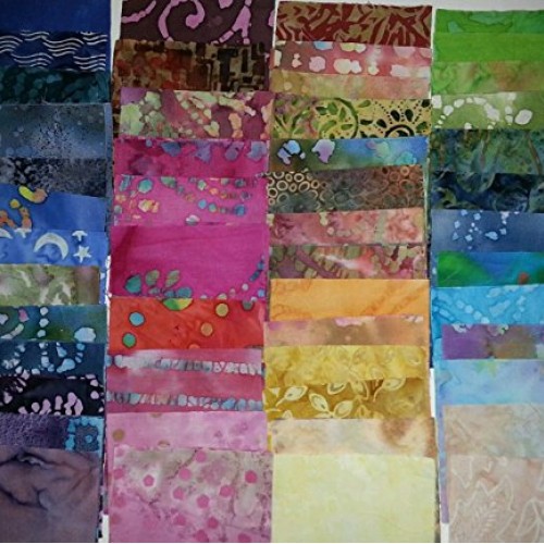 Lot of 100pcs Batik Quilt Blocks, Cotton Fabric Charm Pack, 5 Squ...