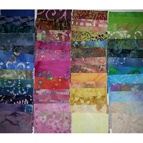 Lot of 100pcs Batik Quilt Blocks, Cotton Fabric Charm Pack, 5 Squ...