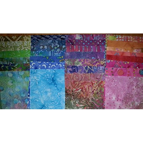 Lot of 100pcs Batik Quilt Blocks, Cotton Fabric Charm Pack, 5 Squ...
