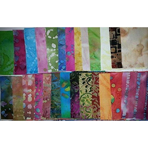 Lot of 100pcs Batik Quilt Blocks, Cotton Fabric Charm Pack, 5 Squ...