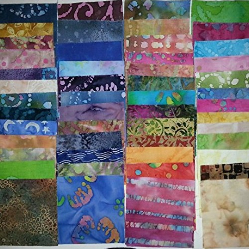 Lot of 100pcs Batik Quilt Blocks, Cotton Fabric Charm Pack, 5 Squ...