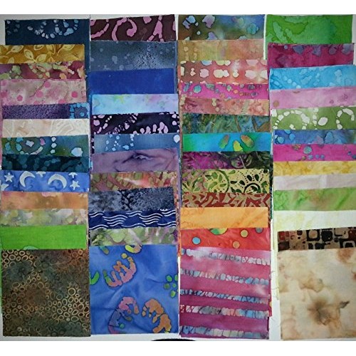 Lot of 100pcs Batik Quilt Blocks, Cotton Fabric Charm Pack, 5 Squ...