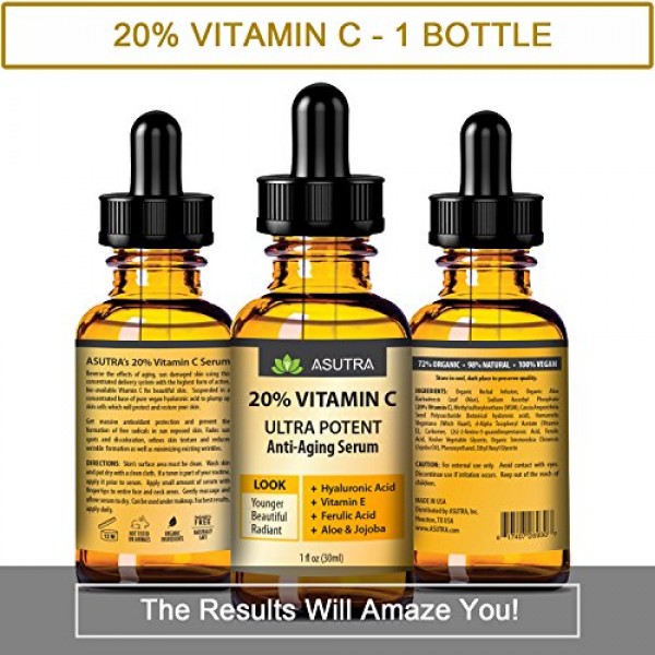 3 Bottle Value Pack - Anti-Aging Serum Set - 20% VITAMIN C 1oz |...