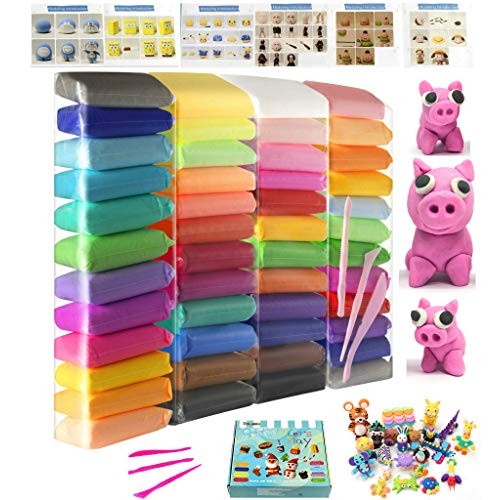Air Dry Clay 48 Colors, Modeling Clay with Creation Manual Seal Ba...