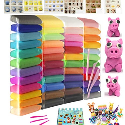 Air Dry Clay 48 Colors, Modeling Clay with Creation Manual Seal Ba...