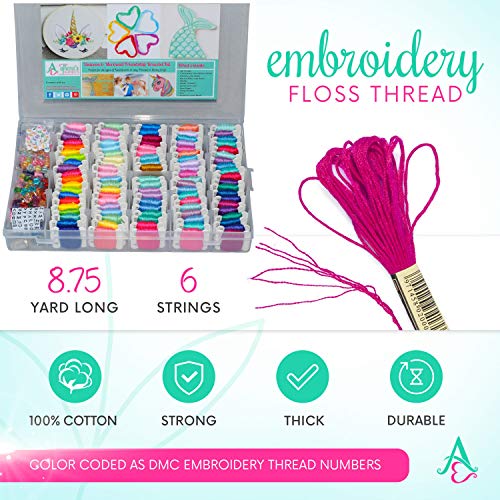 Embroidery Floss Friendship Bracelet String Kit - 276pcs Embroider...