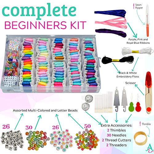 Embroidery Floss Friendship Bracelet String Kit - 276pcs Embroider...