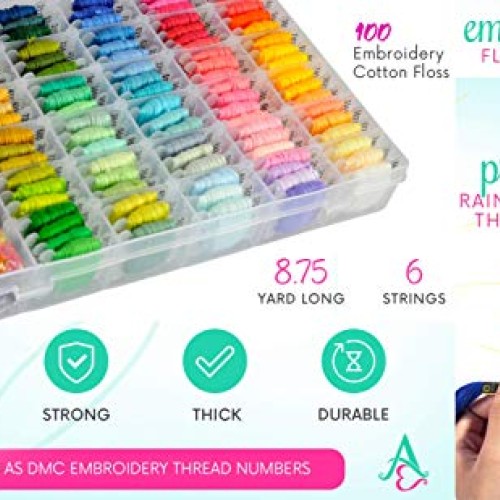 Friendship Bracelet String Kit - 276pcs Embroidery Floss and Acces...