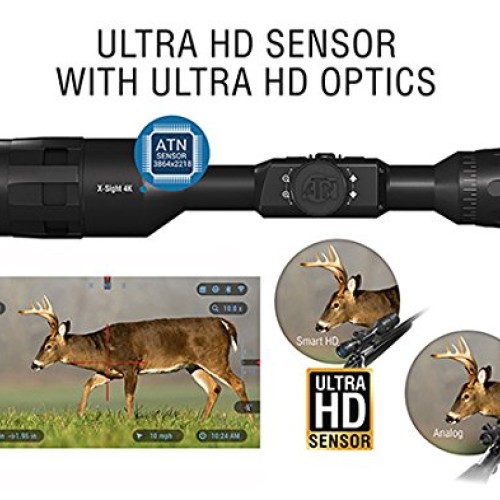 ATN X-Sight 4K Pro Smart Day/Night Rifle Scope 5-20x - Ultra HD 4K...