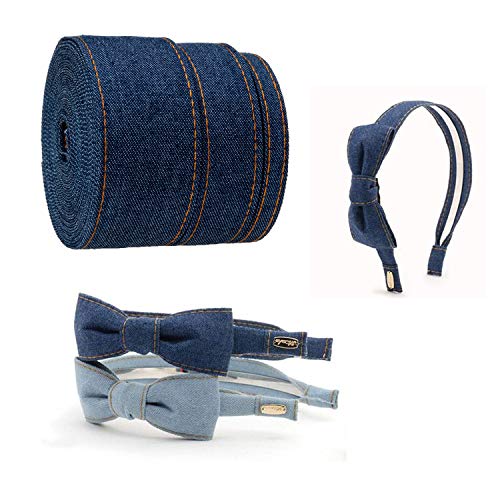 ATRBB 16.5 Yards Stitch Denim Ribbon,Layering Cloth Fabric Jeans B...