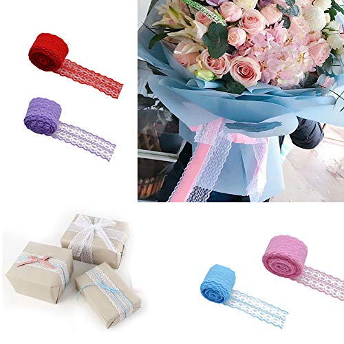ATRBB 25 Yards White Lace Trim Roll Patterns Lace Ribbon for Sewin...