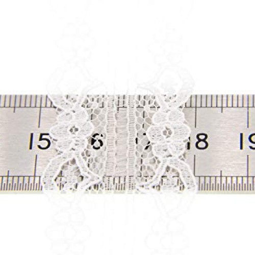 ATRBB 25 Yards White Lace Trim Roll Patterns Lace Ribbon for Sewin...