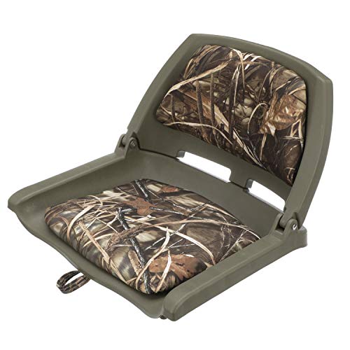 Attwood 98391GNMX Padded Boat Seat, Camouflage, Molded Plastic Fra...