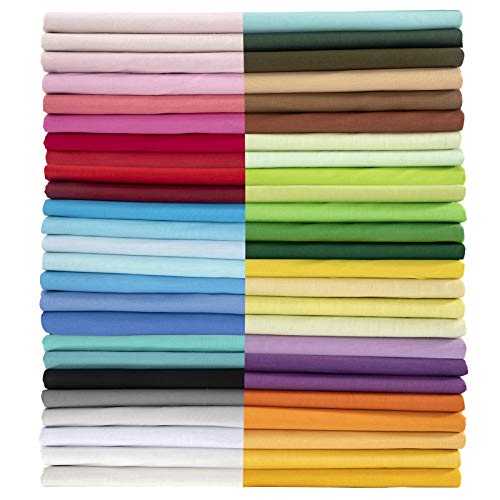 Aubliss 50pcs 9.8 x 9.8 25cm x 25cm Cotton Fabric Bundle Pre-C...