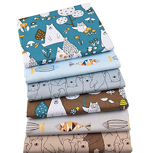 Aubliss 50pcs Quilting Cotton Craft Fabric Bundle 100% Cotton - 9...