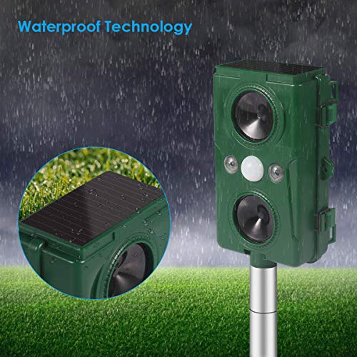 Ultrasonic Animal Repeller,Solar Powered and Waterproof PIR Sensor...