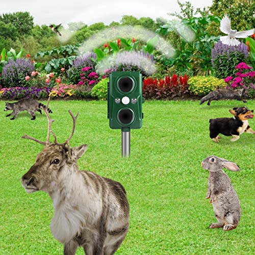 Ultrasonic Animal Repeller,Solar Powered and Waterproof PIR Sensor...