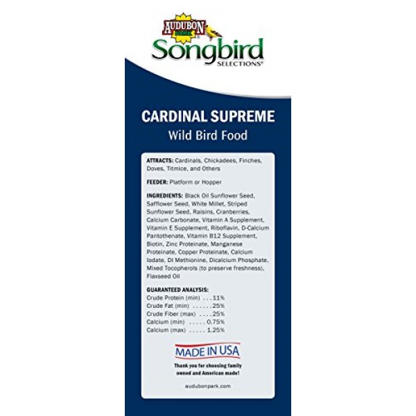 Songbird Selections 11968 Cardinal Supreme Wild Bird Food, 10-Pound