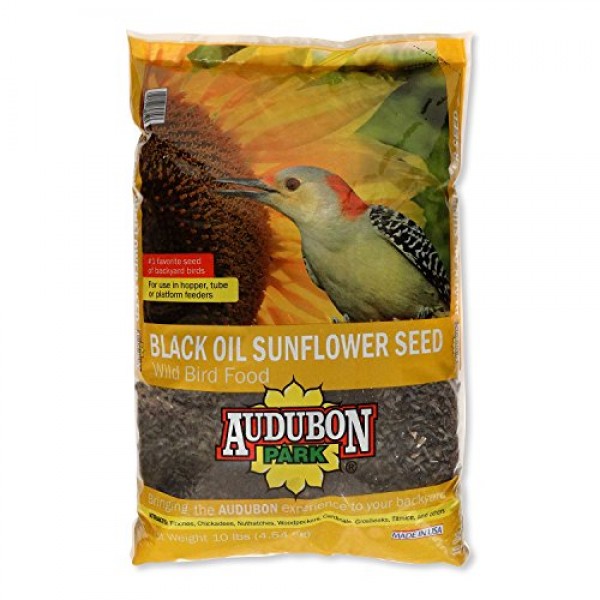 Audubon Park 12261 Black Oil Sunflower Seed Wild Bird Food, 10-Pounds