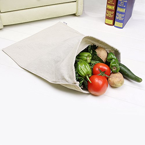 Augbunny Cotton/Linen Blend 14- by 17-1/2-inch Muslin Produce Bags...