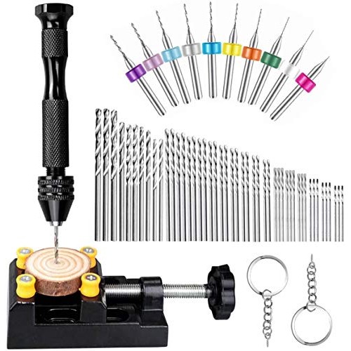 62 Pieces Pin Vises Hand Drill Bits, Micro mini Twist Drill Bits S...