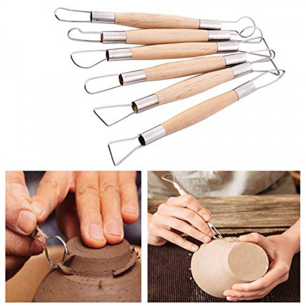 14PCS Ceramic Pottery Clay Ribbon Sculpting Tool Kit with Feather ...