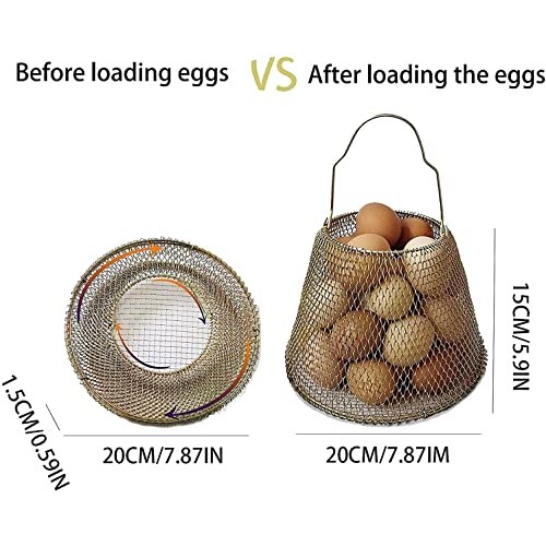 Auhafaly Egg Basket, Collapsible Mini Storage - Can Easily Load Eg...