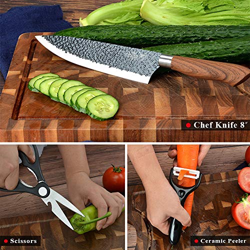 6 Pieces Professional Kitchen Knives Set With Giftbox, High Carbon...