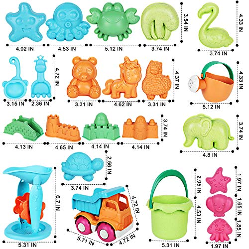 Auney 23 PCS Beach Toys Sand Toys Set for Kids, Sand Wheel, Dump T...