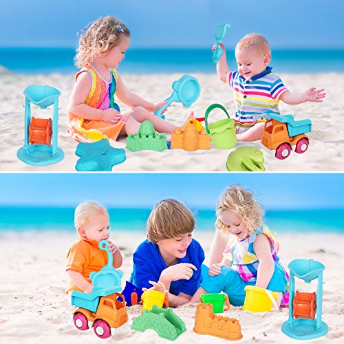Auney 23 PCS Beach Toys Sand Toys Set for Kids, Sand Wheel, Dump T...