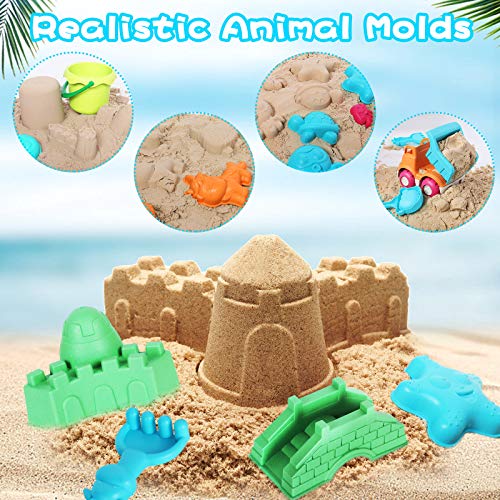 Auney 23 PCS Beach Toys Sand Toys Set for Kids, Sand Wheel, Dump T...