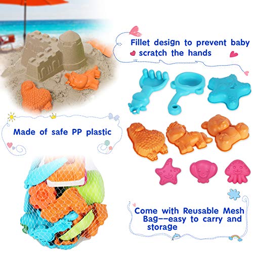 Auney 23 PCS Beach Toys Sand Toys Set for Kids, Sand Wheel, Dump T...