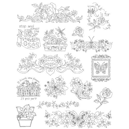 Aunt Marthas 402 Flowers and Butterflies Embroidery Transfer Patt...